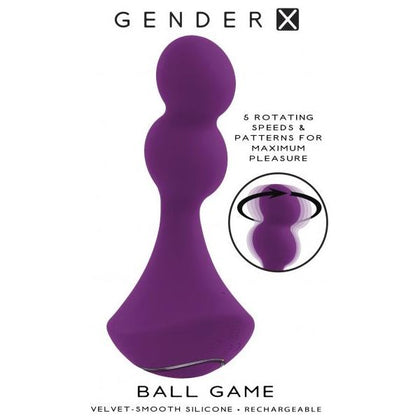 Evolved Novelties Gender X Ball Game - Rotating Vibrating Anal Sex Toy, Model GX-2023, for All Genders, Intense Pleasure, Black