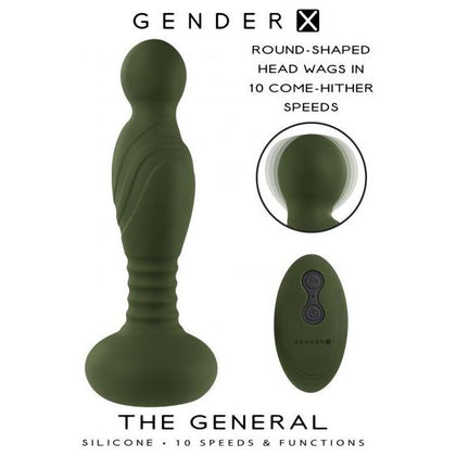 Evolved Novelties Gender X The General Prostate Massager - Powerful Dual Motor G-Spot Vibrator with Come Hither Motion - Model X10 - Black Chrome - Adult Naughty Store