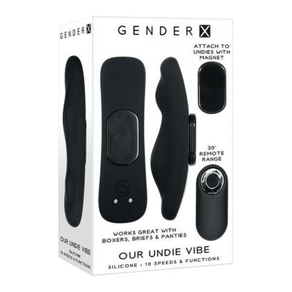 Evolved Novelties Gender X Our Undie Vibe - Powerful Magnetic Remote Control Underwear Vibrator - Model X1 - Universal Pleasure for All Genders - Intense Stimulation for Every Intimate Moment - Sleek Black