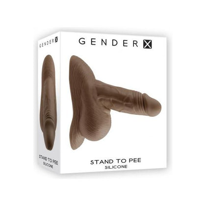 Evolved Novelties Gender X Stand To Pee Dark Silicone Model X2023 Gender-Neutral Stand-to-Pee Device - Realistic Dark Skin Tone -Unisex Intimate Health and Wellness Aid