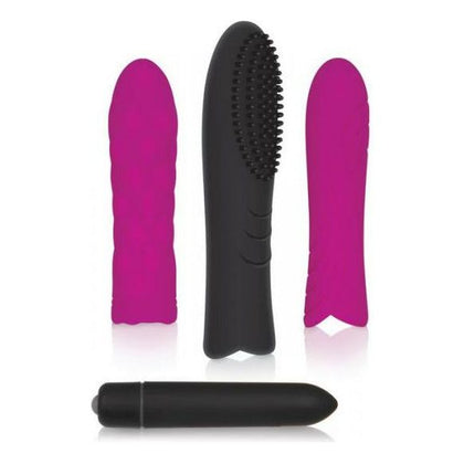 Luxe Pleasure Sleeve Trio with Black Bullet Vibrator - Model LPS-5000: The Ultimate Sensory Delight for All Genders, Designed for Exquisite Pleasure and Intense Stimulation in Black - Adult Naughty Store