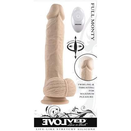 Evolved Novelties Full Monty Light Skin Tone Vibrating Dildo - Model EV-2023 - For Intense Pleasure in a Realistic Design - Adult Naughty Store