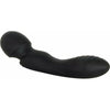 Evolved Novelties Wanderlust Dual Sided Wand Black - Versatile Rechargeable Silicone Body Massager for Both Internal and External Stimulation
