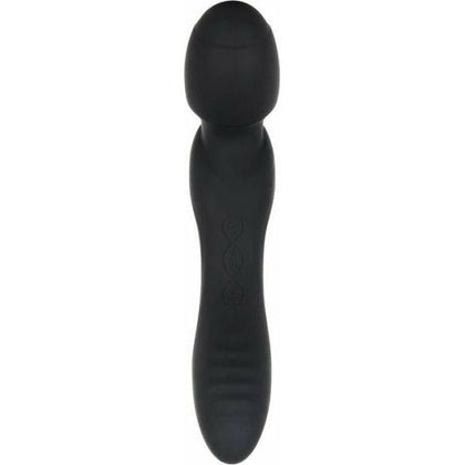 Evolved Novelties Wanderlust Dual Sided Wand Black - Versatile Rechargeable Silicone Body Massager for Both Internal and External Stimulation