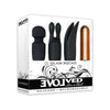 Evolved Novelties Glam Squad 3-in-1 Bullet Vibrator Kit - Model GS3BVB - Unisex Pleasure - Black - Adult Naughty Store