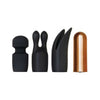 Evolved Novelties Glam Squad 3-in-1 Bullet Vibrator Kit - Model GS3BVB - Unisex Pleasure - Black - Adult Naughty Store