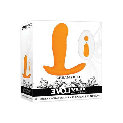 Evolved Novelties Creamsicle Vibrating Probe - Model EV-CP001 - Unisex Anal and Prostate Pleasure - Retro Orange