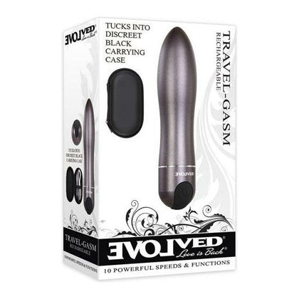 Evolved Travel-Gasm: Rechargeable Metal Bullet Vibrator - Model TRV-500 - For Intense Orgasms - Unisex - Clitoral Stimulation - Gunmetal Matte Finish - Adult Naughty Store