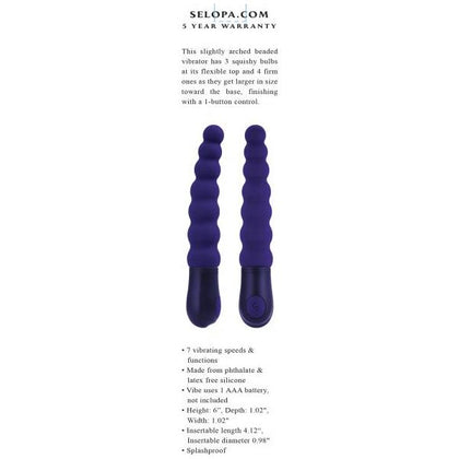 Evolved Novelties Selopa Beaded Beauty - Sensual Silicone Anal Beads - Model 2023 - Unisex Pleasure - Midnight Black