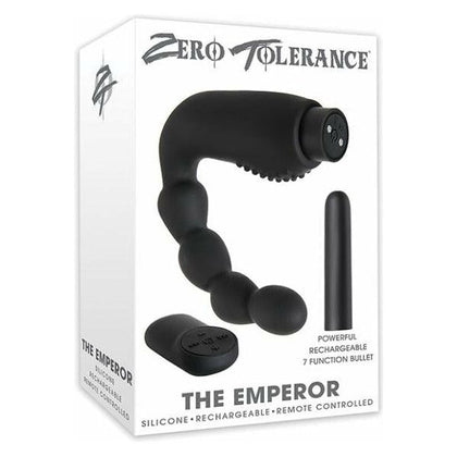 Zero Tolerance The Emperor Men's Vibrating Butt Plug and Penis Ring - Model ZT-001 - Prostate Stimulation - Black