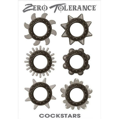 Zero Tolerance Toys Cockstars 6-Pack Translucent Smoke Cock Rings for Enhanced Pleasure and Performance