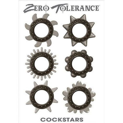 Zero Tolerance Toys Cockstars 6-Pack Translucent Smoke Cock Rings for Enhanced Pleasure and Performance - Adult Naughty Store