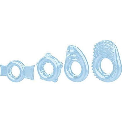 Zero Tolerance Toys Ring A Ding Ding 4 Cock Rings Blue - Enhance Pleasure and Performance for Men