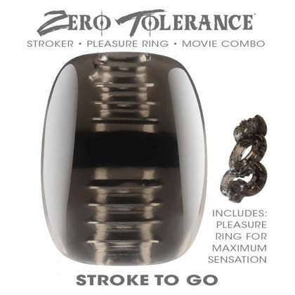 Zero Tolerance Stroke To Go - Stroker Pleasure Ring Movie Combo: Vortex Sensation for Men's Solo Pleasure - Black