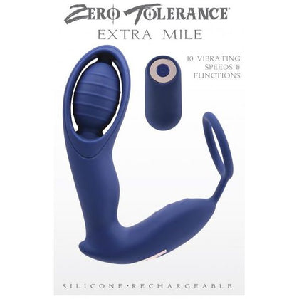 Zero Tolerance Extra Mile Vibrating Cock Ring - Model XZ-2022 - For Couples - Dual Motor Stimulation - Intense Pleasure - Midnight Black