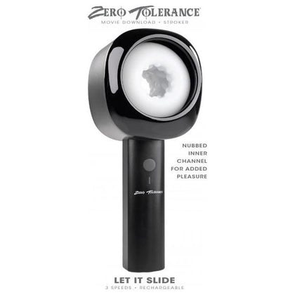 Zero Tolerance Let It Slide Ergonomic Handle Rechargeable Vibrating Stroker - Model ZTSLIDE-2023 - Male Masturbator for Intense Pleasure - Black