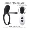 Zero Tolerance Mr. Tickler Adjustable Vibrating Cock Ring - Model 2023 - For Men - Dual Stimulation - Black