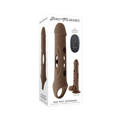 Zero Tolerance Big Boy Extender Dark Skin Tone - Remote Control Vibrating Penis Extender for Men - Model ZT-2023 - Adult Naughty Store