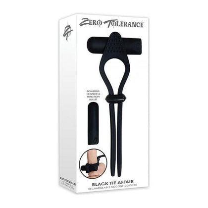 Zero Tolerance Toys Black Tie Affair Vibrating Cock Tie - Model XZT-2001 - Couples Pleasure Enhancer - Clitoral Stimulation - Black