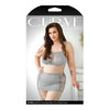 Fantasy Lingerie Curve Layne Bralette Gartered Skirt & G-String Gray 1X-2X Women's Plus Size Lingerie Set for Seductive Allure and Intimate Elegance - Adult Naughty Store