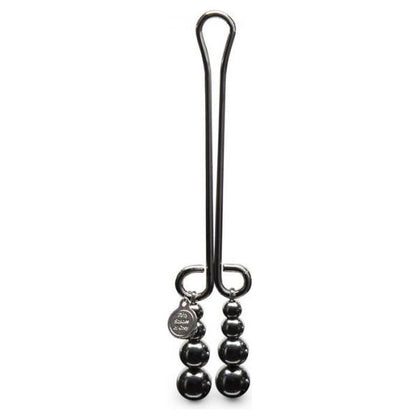 Fifty Shades Darker Just Sensation Beaded Clitoral Clamp - Deluxe Pleasure Enhancer for Women - Model DS-BC-001 - Silver - Adult Naughty Store