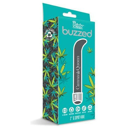 Global Novelties Prints Charming Buzzed 7 G-Spot Vibe Canna Queen Gray - Powerful 10 Mode Slim Cannabis-Themed Pleasure Toy for Women - Adult Naughty Store