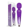 Global Novelties Nixie Wand Massager NW-2022 - Rechargeable Silicone Vibrating Wand for Women - Full Body Pleasure - Purple Ombre Metallic - Adult Naughty Store