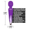 Global Novelties Nixie Wand Massager NW-2022 - Rechargeable Silicone Vibrating Wand for Women - Full Body Pleasure - Purple Ombre Metallic - Adult Naughty Store