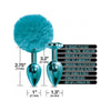 Nixie Metal Butt Plug Set Pom Pom & Jewel Blue Metallic