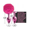 Global Novelties Nixie Metal Butt Plug Set - Pom Pom & Jewel Pink Metallic - Model NBPS-PPJM-001 - Unisex Anal Pleasure - Adult Naughty Store