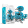 Global Novelties Nixie Metal Plug & Furry Cuff Set - Blue Metallic, Model NX-2022, Unisex, Anal Pleasure