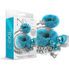 Global Novelties Nixie Metal Plug & Furry Cuff Set - Blue Metallic, Model NX-2022, Unisex, Anal Pleasure - Adult Naughty Store