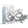 Nixie Metal Plug & Cuff Set Silver Small - Premium Jewel Inlaid Nickel-Free Aluminum Alloy Anal Plug and Detachable Handcuffs for Couples - Model NP-CS-S - Unisex Pleasure - Silver - Adult Naughty Store