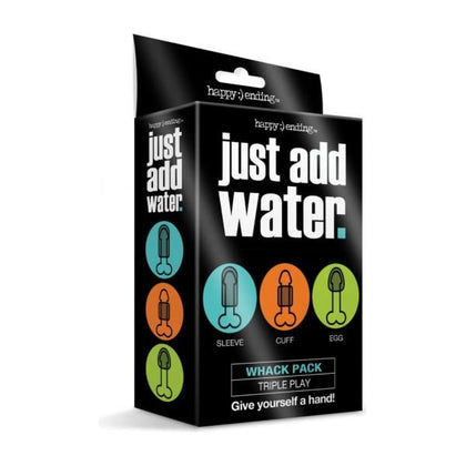 Global Novelties Water Activated Masturbator Happy Ending Just Add Water Whack Pack Triple Play MA-2024 Men's Masturbation Sleeve Trio Translucent