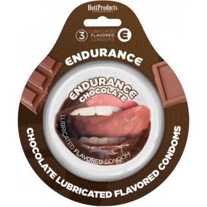 Hott Products Unlimited Endurance Chocolate Flavored Condoms 3 Pack - Pleasure Enhancing Latex Condoms for Men and Women