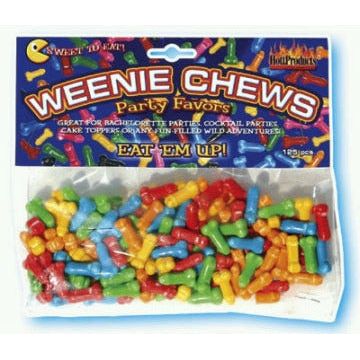 Introducing the Sensual Pleasure Delights: Weenie Chews Penis Candy - Assorted Flavors (125 Pieces) - Adult Naughty Store