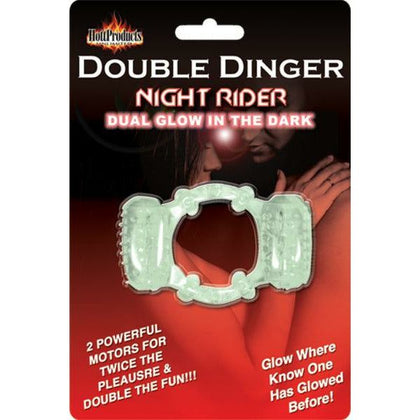 Night Rider Double Dinger Glow In The Dark Erection Enhancer with Dual Bullets - Pleasure for All Genders! - Adult Naughty Store