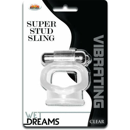 Wet Dreams Super Stud Sling Clear Vibrating Cock Ring - Model X1 - Male - Pleasure Enhancer - Transparent