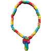 Hott Products Unlimited Rainbow Cock Candy Necklace - Vibrating Pleasure Toy for All Genders - Model RCN-2021 - Multi-Colored