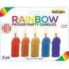 Adam & Eve Rainbow Pecker Party Candles - 5 Pack Assorted Colors