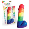 Rainbow Pecker Party Candle 7 inches - Vibrant Multi-Color Phallus-Shaped Candle for Adult Parties - Adult Naughty Store