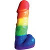 Rainbow Pecker Party Candle 7 inches - Vibrant Multi-Color Phallus-Shaped Candle for Adult Parties - Adult Naughty Store