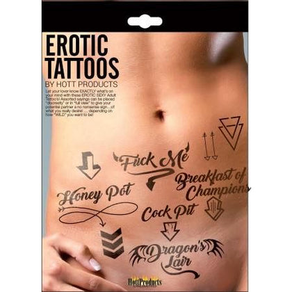 Hott Products Erotic Tattoos Assorted Pack: Ignite Your Desires with Sensual Body Art - Adult Naughty Store