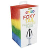 Hott Products Rainbow Foxy Tail with Stainless Steel Butt Plug - Model RS-001 - Unisex Anal Pleasure - Silver Plug, Multi-Color Tail - Adult Naughty Store