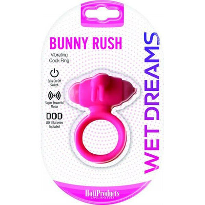 Wet Dreams Bunny Rush Vibrating Cock Ring with Rabbit Ears - Model WR-001 - For Men - Intense Pleasure - Pink - Adult Naughty Store