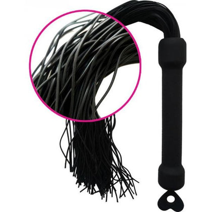 Hott Products Whip It Black Silicone Pleasure Whip with Tassels - Model WIP-001 - Unisex - Full Body Pleasure - Black