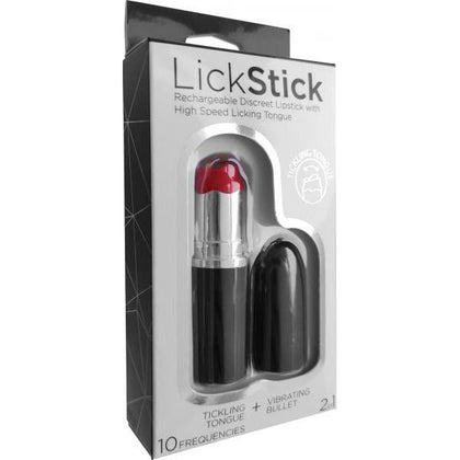 Hott Products Lick Stick Vibrating Lipstick 10 Speed Rechargeable Clitoral Stimulator in Seductive Red