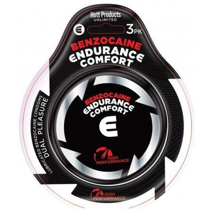 Endurance Comfort Benzocaine Condoms 3pk: The Ultimate Pleasure Enhancing Latex Condoms for Men and Women - Model ECP-3 - Delay Ejaculation, Prolong Erections, and Maximize Intimate Performan - Adult Naughty Store