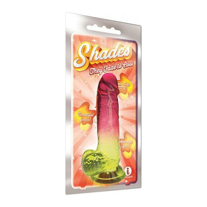 Icon Brands Shades 8in Jelly Gradient Dong Pink/Yellow - Model S8JGD-PY - Unisex Pleasure Toy for Sensational Gradual Color Play