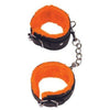 Icon Brands The Nines Orange Is The New Black Love Cuffs Wrist - Faux Leather and Faux Fur Lined Handcuffs for Sensual Restraint and Style - Adult Naughty Store